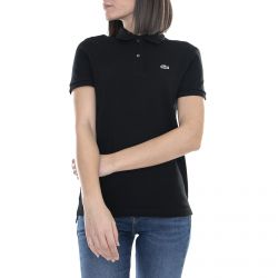 Lacoste-Womens Logo Black Polo Shirt-PF7839-031