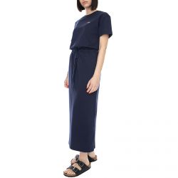 Lacoste-Womens Logo Blue Long Dress-EF1301-423
