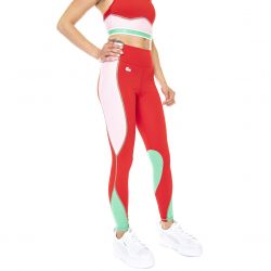 Lacoste-BX0 - Leggings Donna Multicolore / Bianco / Rosso-XF0752-BX0