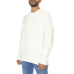 Lacoste-Mens Pullover-XFJ White Crewneck Sweater