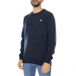 Lacoste-Mens Pullover-7CG Blue Crew-Neck Sweater