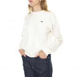 Lacoste-Womens Pullover-70V White Crewneck Sweater