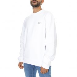 Lacoste-Sweatshirt-001 - Felpa Girocollo Uomo Bianca