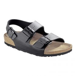 Birkenstock-Unisex Milano Birko Flor Black Sandals - Narrow Fit-34793
