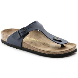 Birkenstock-Unisex Gizeh Birko Flor Blue Sandals - Regular Fit-143621