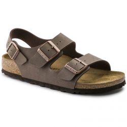 Birkenstock-Unisex Milano Birko Flor Nubuck Mocca Sandals - Regular Fit-634501