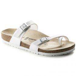 Birkenstock-Womens Mayari Birko Flor White Sandals - Regular Fit-071051
