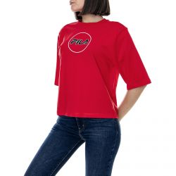 Fila-Womens Rehan True Red  T-Shirt-682310-006