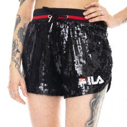 Fila-Wn Kiku Sequin Shorts - Black - Pantaloncini Casual Donna Neri-684643-002