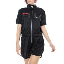 Fila-Womens Rei Wrinkle Black Jumpsuit -684649-002