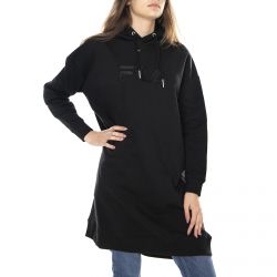 Fila-Womens Teofila Oversized Dress Black Hooded Sweatshirt -687933-002