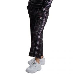 Fila-Teens Grazia Aop Wide Leg Trousers - Black / Allover Check - Pantaloni Bambino / Bambina Multicolore-688114-A682