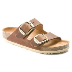 Birkenstock-Womens Arizona Big Buckle Cognac Sandals - Regular Fit-1011073