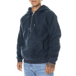 Edwin-Mens Yuka Navy Hooded Sweatshirt-I027333-7767