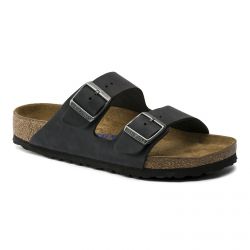 Birkenstock-Unisex Arizona Soft Footbed Black Sandals - Narrow Fit-752483