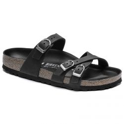 Birkenstock-Franca Leather Sandals - Black - Sandali Donna Neri-1017566