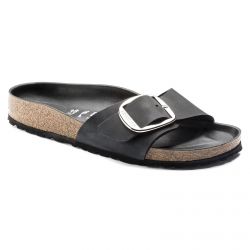 Birkenstock-Unisex Madrid Big Buckle Black Sandals - Narrow Fit-1006523