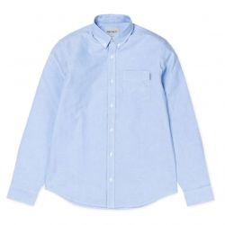 CARHARTT WIP-L/S Button Down Pocket Shirt Bleach - Camicia Uomo Blu -I022069.KY.90.03