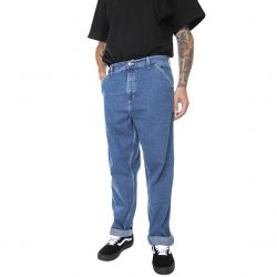 CARHARTT-Simple Pant Blue Stone Washed - Pantaloni Denim Jeans Uomo Blu-I022947-0106