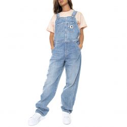 CARHARTT WIP-W' Bib Overall Straight Blue - Salopette Donna Denim Jeans Blu-I026025.01.47.03