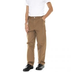 CARHARTT WIP-Mens Single Knee Hamilton Brown Rinsed Pants-I026463.HZ.02.32