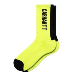 CARHARTT WIP-Turner Socks Lime / Black - Calzini Gialli / Neri -I027707.09E.90.06