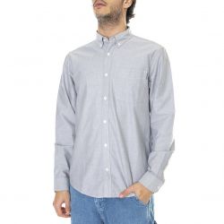 CARHARTT WIP-L/S Button Down Pocket Shirt Shiver - Camicia Uomo Grigia-I022069.08V.00.03