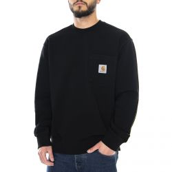 CARHARTT WIP-Pocket Sweat Black - Felpa Girocollo Uomo Nera-I027681.89.00.03