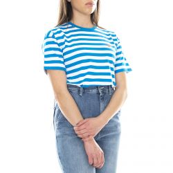 CARHARTT WIP-W' S/S Scotty Stripe T-Shirt Light Blue / White-I027841.08M.ST.03
