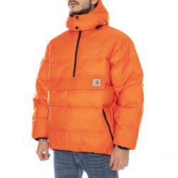 CARHARTT WIP-Mens Jones Pullover Safety Orange Hooded Jacket-I028092.0G0.00.03