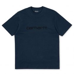 CARHARTT WIP-S/S Script T-Shirt Admiral / Black - Maglietta Girocollo Uomo Blu-I023803.0E0.90.03