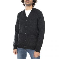 CARHARTT WIP-Mens Allen Cardigan - Black Heather - Cardigan Uomo Nero-I028364.BT.00.03
