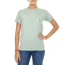 CARHARTT WIP-W' Carrie Pocket T-Shirt Frosted Green-I028439.0F3.00.03