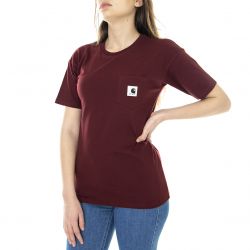 CARHARTT WIP-W' S/S Carrie Pocket T-Shirt Bordeaux - Maglietta Girocollo Donna Bordeaux -I028439.JD.00.03