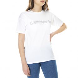 CARHARTT WIP-W' S/S Commission Script T-Shirt White - Maglietta Girocollo Donna Bianca-I028512.02.00.03