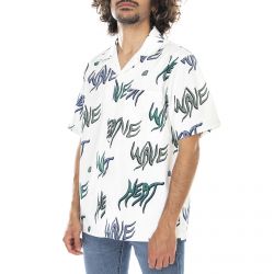 CARHARTT WIP-M' Heat Wave Shirt Wave Print / Wax - Camicia Maniche Corte Uomo Multicolore-I028799.0BL.00.03