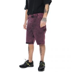 CARHARTT WIP-Mens Single Knee Shorts - Shiraz - Bermuda Denim Jeans Uomo Viola-I029154.08L.ZF.00