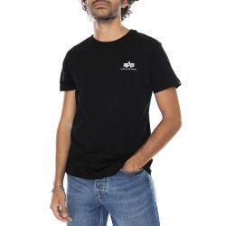 Alpha Industries-Mens Basic Small Logo Black T-Shirt -188505-03