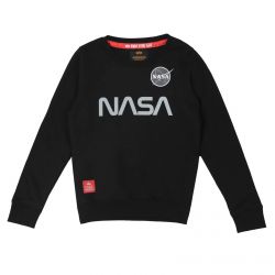 Alpha Industries-Kids Nasa Reflective Black Crew-Neck Sweater -198705-03