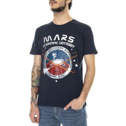 Alpha Industries-Mission To Mars - Maglietta Girocollo Uomo Blu / Repl. Blue-126531-07