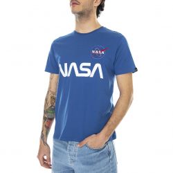 Alpha Industries-Mens Nasa Reflective Blue T-Shirt-178501-539