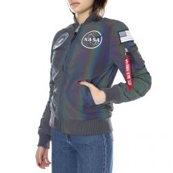 Alpha Industries-Wm MA-1 Nasa Rainbow Jacket - Reflective Rainbow - Giacca Invernale Donna Multicolore-128005-572