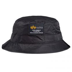 Alpha Industries-Crew Bucket Hat - Black - Cappello da Pescatore Nero-116912-03