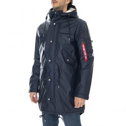 Alpha Industries-Mens Raincoat TL Repl. Blue Hooded Jacket-128173-07