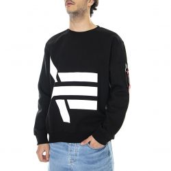 Alpha Industries-Mens Side Logo Black Sweatshirt-118305-03