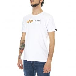 Alpha Industries-Mens Alpha Label White Crew-Neck T-Shirt-118502-09