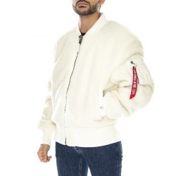 Alpha Industries-MA-1 Teddy Off White - Giacca Invernale Uomo Bianca-108102-16
