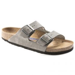 Birkenstock-Mens Arizona SFB Desert Buck / Whale Gray Sandals - Narrow Fit-1019031