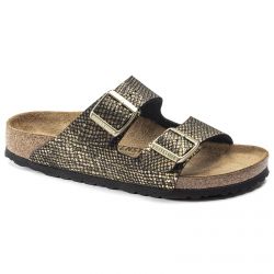 Birkenstock-Womens Arizona Shiny Python Black Sandals - Narrow Fit-1019372