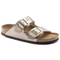 Birkenstock-Womens Arizona Big Buckle Birko Flor Graceful Taupe Sandals - Regular Fit-1020882